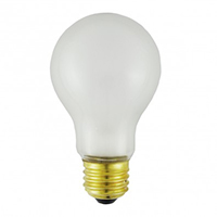 NORMAN LAMPS A19 LIGHT BULB, E26, 130V, 40W, SILICONE SHATTER RESISTANT COATING